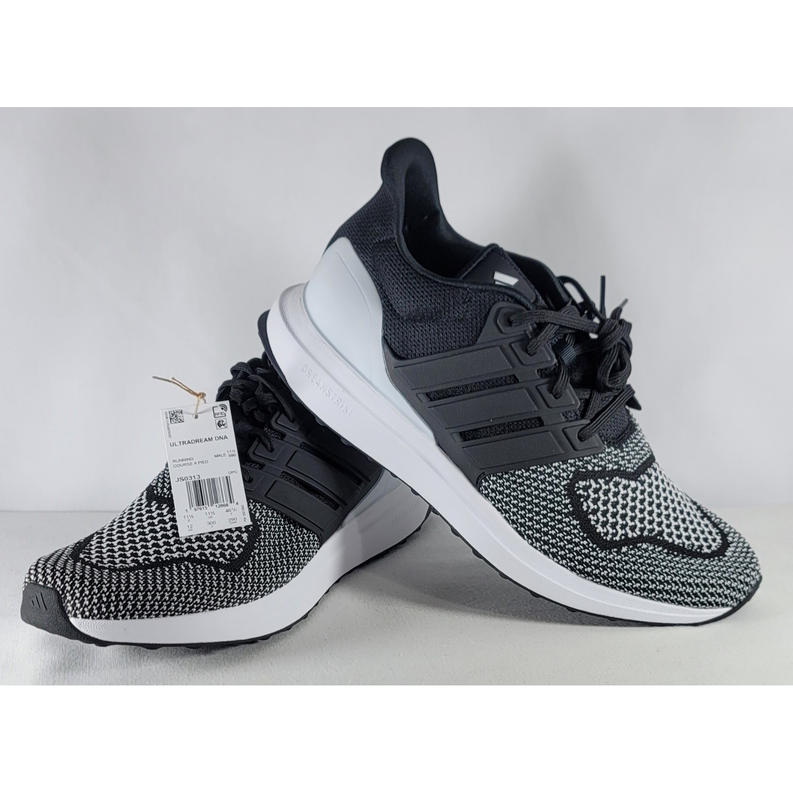 Adidas Mens Ultradream Dna Black/White Running Shoes Sneakers Size 12 New In Box